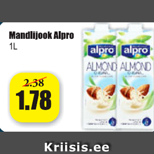 Allahindlus - Mandlijook Alpro 1 l