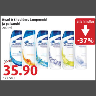 Allahindlus - Head&Shoulders šampoonid ja palsamid