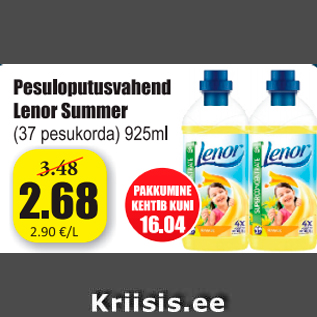 Allahindlus - Pesuloputusvahend Lenor Summer