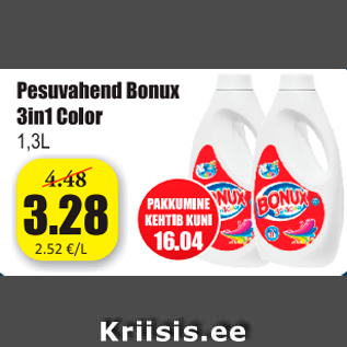 Allahindlus - Pesuvahend Bonux 3in1 Color, 1,3 l