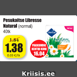 Allahindlus - Pesukaitse Libresse Normal