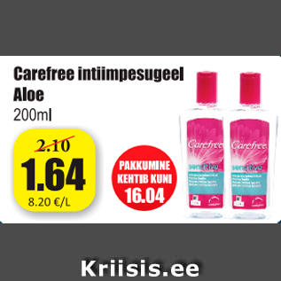 Allahindlus - Carefree intiimpesugeel Aloe