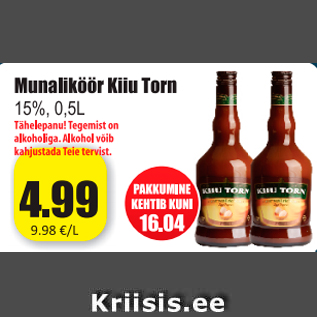 Allahindlus - Munaliköör Kiiu Torn