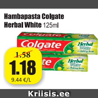 Allahindlus - Hambapasta Colgate Herbal White 125 ml