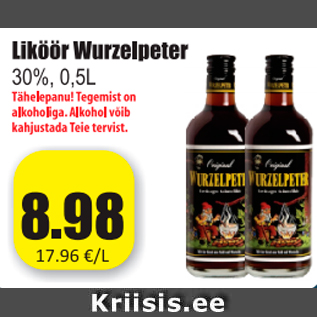 Allahindlus - Liköör Wurzelpeter