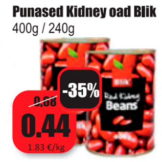 Allahindlus - Punased Kidney oad Blik