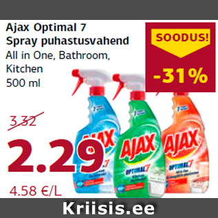 Allahindlus - Ajax Optimal 7 Spray puhastusvahend