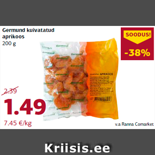 Allahindlus - Germund kuivatatud aprikoos 200 g