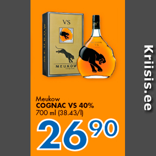 Allahindlus - Meukow COGNAC VS 40%