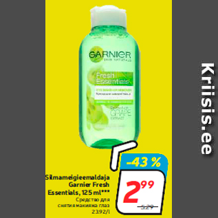 Allahindlus - Silmameigieemaldaja Garnier Fresh Essentials, 125 ml***