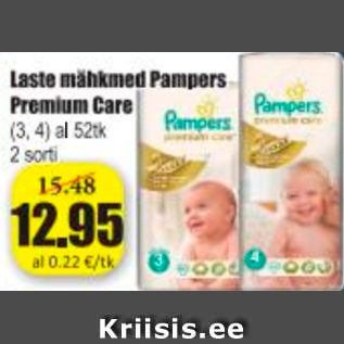 Allahindlus - Laste mähkmed Pampers Premium Care