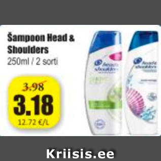 Allahindlus - Šampoon Head & Shoulders