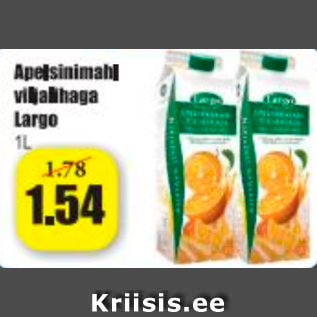 Allahindlus - Apelsinimahl viljalihaga Largo 1 L