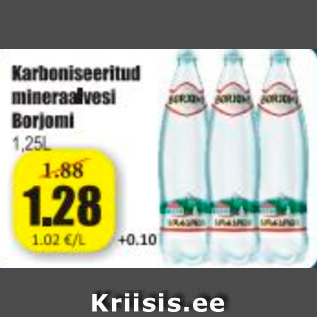 Allahindlus - Karboniseeritud mineraalvesi Borjomi 1,25 L