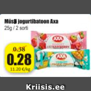 Allahindlus - Müsli jogurtibatoon Axa