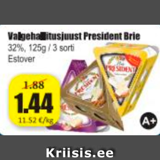 Allahindlus - Valgehallitusjuust President Brie