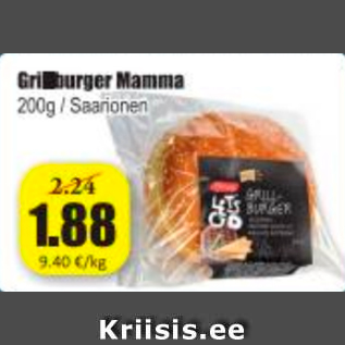 Allahindlus - Grillburger Mamma