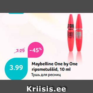 Allahindlus - Maybelline One by One ripsmetuššid, 10 ml