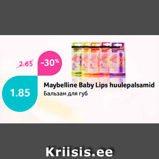 Allahindlus - Maybelline Baby Lips huulepalsamid