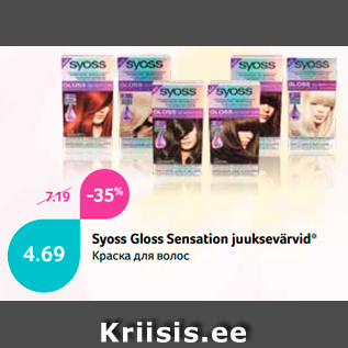 Allahindlus - Syoss Gloss Sensation juuksevärvid*