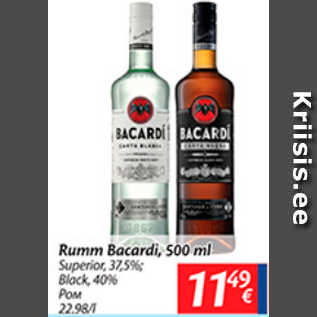 Allahindlus - Rumm Bacardi, 500 ml