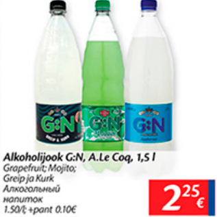 Allahindlus - Alkoholijook G:N, A. Le Coq, 1,5 L