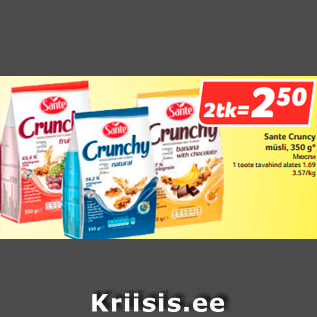 Allahindlus - Sante Cruncy müsli, 350 g*