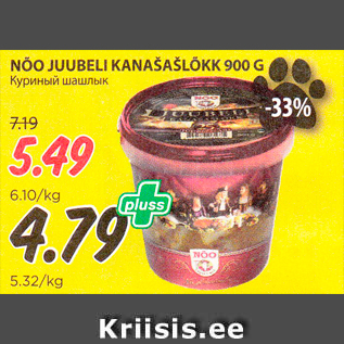 Allahindlus - NÕO JUUBELI KANAŠAŠLÕKK 900 G