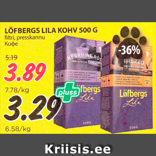 Allahindlus - LÖFBERGS LILA KOHV 500 G