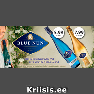 Allahindlus - BLUE NUN Authentic White 75 cl; BLUE NUN 22K Gold Edition 75 cl