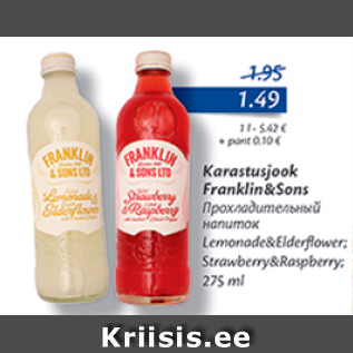 Allahindlus - Karastusjook Franklin&Sons; Lemonade&Elderfiower; Strawbwrry&Raspberry; 275 ml