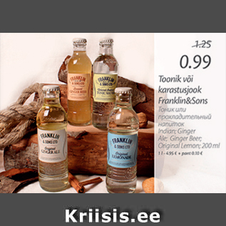 Allahindlus - Toonik või karastusjook Franklin&Sons