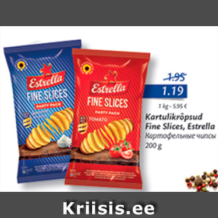 Allahindlus - Kartulikrõpsud Fine Slices, Estrella 200 g