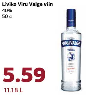 Allahindlus - Liviko Viru Valge viin 40% 50 cl