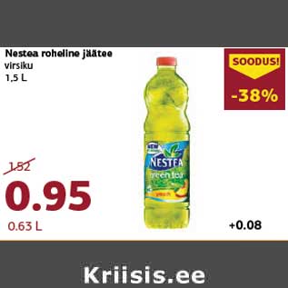 Allahindlus - Nestea roheline jäätee virsiku 1,5 L