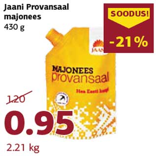 Allahindlus - Jaani Provansaal majonees 430 g