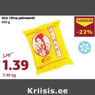 Allahindlus - Uvic Hiina pelmeenid 400 g