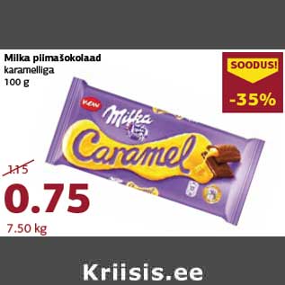 Allahindlus - Milka piimašokolaad karamelliga 100 g