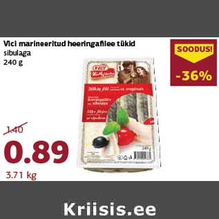 Allahindlus - Vici marineeritud heeringafilee tükid sibulaga 240 g