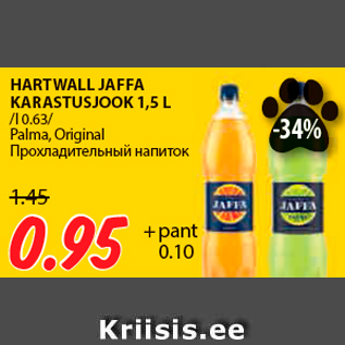 Allahindlus - HARTWALL JAFFA KARASTUSJOOK 1,5 L