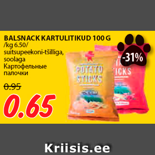 Allahindlus - BALSNACK KARTULITIKUD 100 G