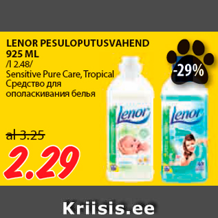 Allahindlus - LENOR PESULOPUTUSVAHEND 925 ML