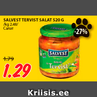 Allahindlus - SALVEST TERVIST SALAT 520 G