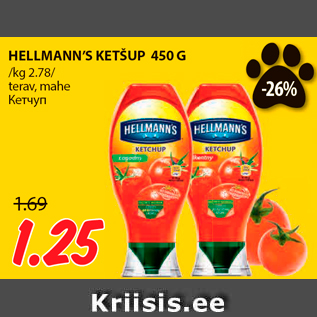 Allahindlus - HELLMANN’S KETŠUP 450 G