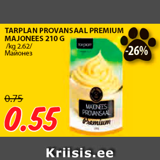 Allahindlus - TARPLAN PROVANSAAL PREMIUM MAJONEES 210 G