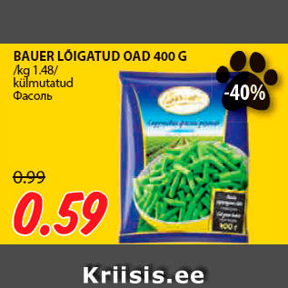 Allahindlus - BAUER LÕIGATUD OAD 400 G