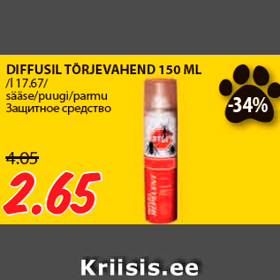 Allahindlus - DIFFUSIL TÕRJEVAHEND 150 ML