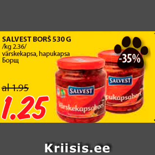 Allahindlus - SALVEST BORŠ 530 G