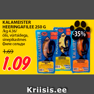 Allahindlus - KALAMEISTER HEERINGAFILEE 250 G