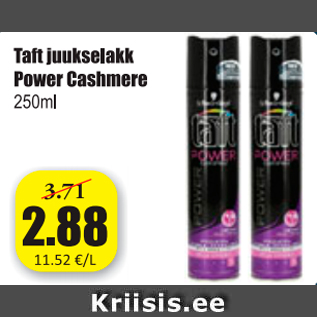 Allahindlus - Taft juukselakk Power Cashmere 250 ml